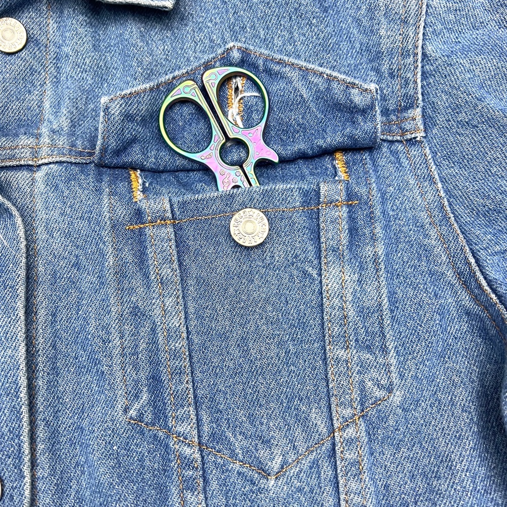 ↪️(relisted!)VINTAGE•RARE•own your! |•CURVES•| A of M Oversized Denim Jean Jacke - Picture 8 of 16
